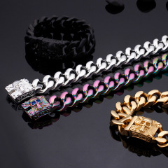 2026 New Fashion Cool Men Fine 316L Stainless Steel Retro Skull Charms Chain Bracelets