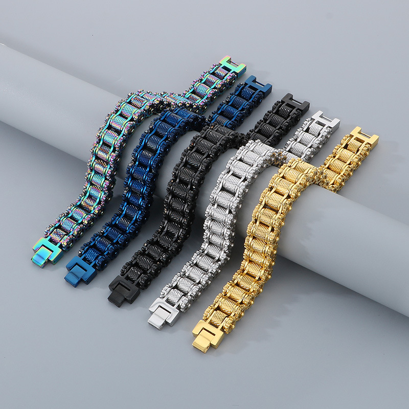 2026 Hot Fashion Fine 316L Stainless Steel Cool Men Thick Chain Bracelets