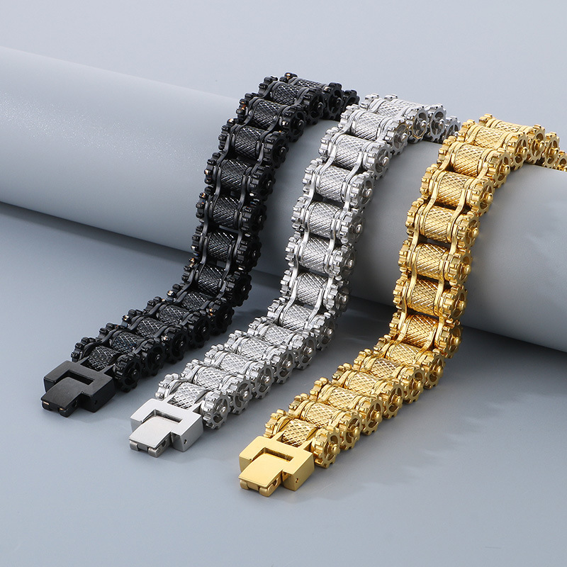 2026 Hot Fashion Fine 316L Stainless Steel Cool Men Thick Chain Bracelets