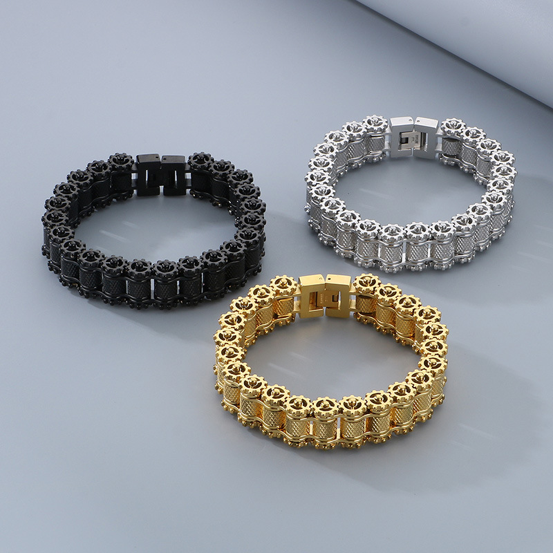 2026 Hot Fashion Fine 316L Stainless Steel Cool Men Thick Chain Bracelets