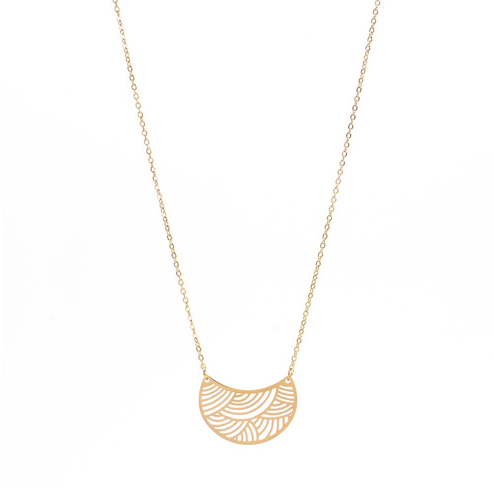 High polished Stainless steel waves necklace