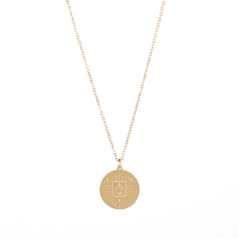 collier medaillon royal bijoux acier inoxydable