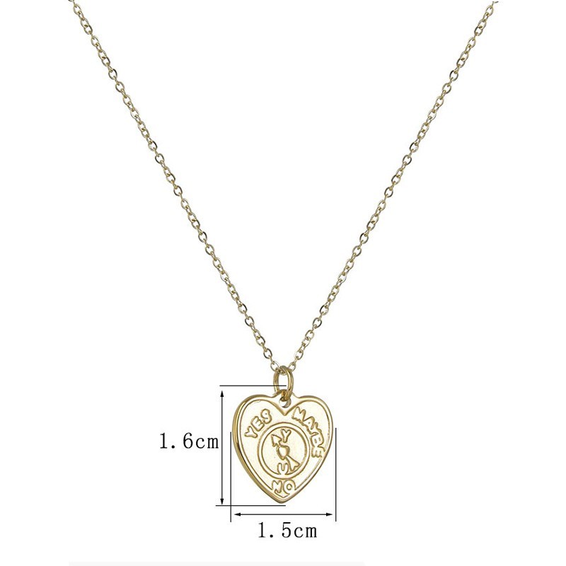 Decision heart pendant fashion necklace in stainless steel