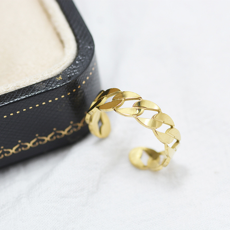 Fashion Coarse Chain STAINLESS STEEL OPEN RINGS / Bague en acier inoxydable