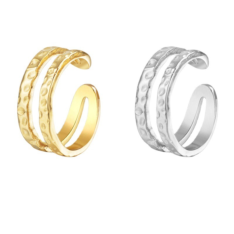 Simple Double Circle ring STAINLESS STEEL OPEN RINGS / Bague en acier inoxydable