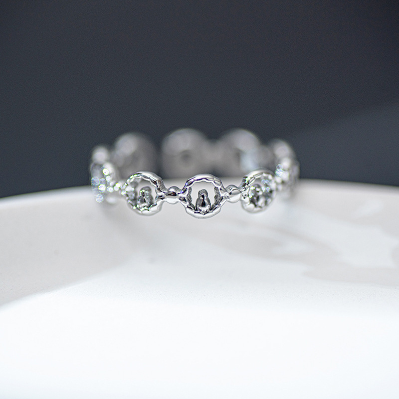 Romantic Lace Hollow Out STAINLESS STEEL OPEN RINGS / Bague en acier inoxydable