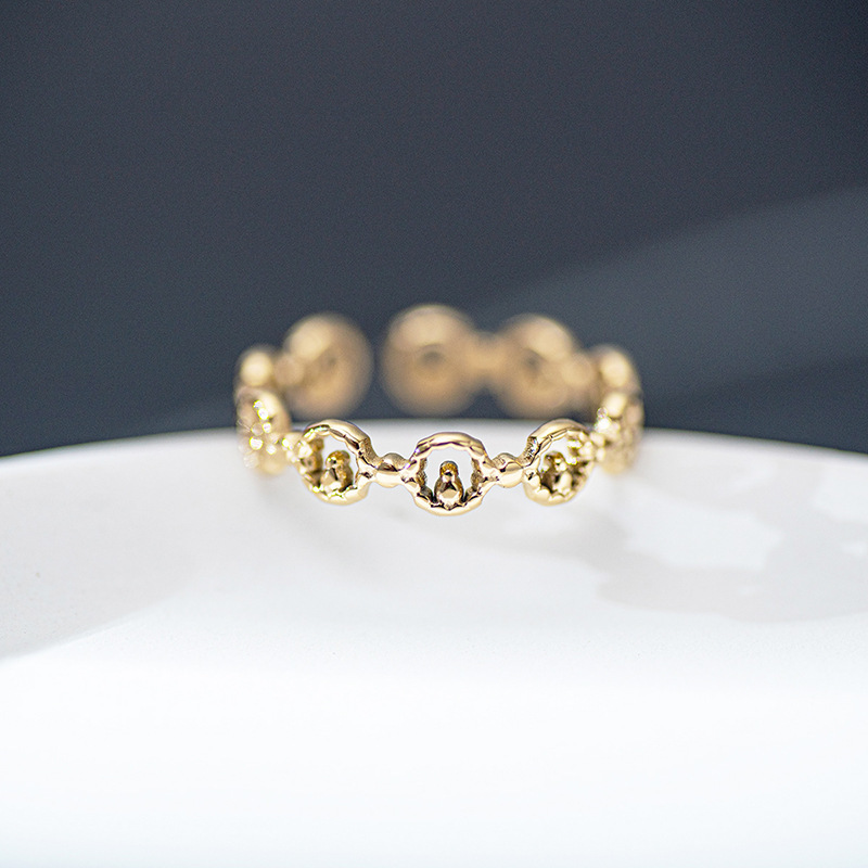 Romantic Lace Hollow Out STAINLESS STEEL OPEN RINGS / Bague en acier inoxydable