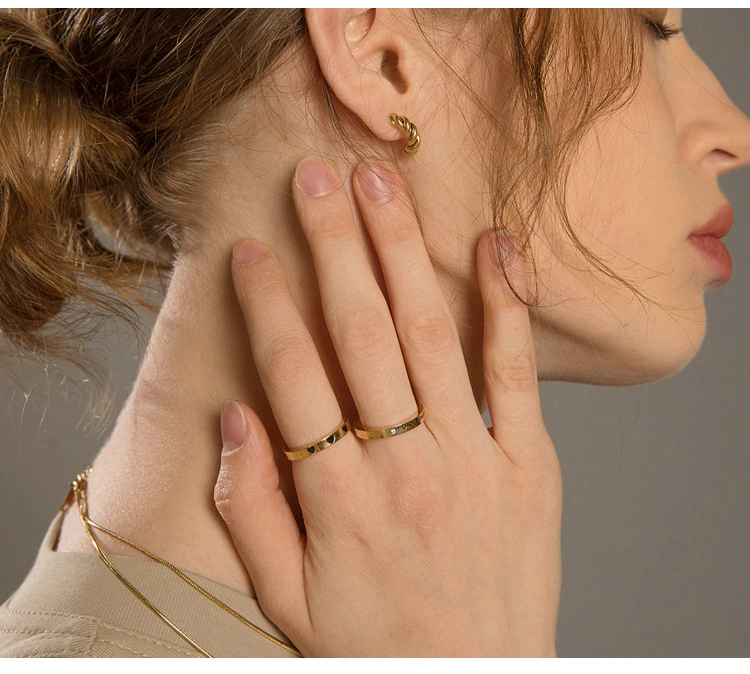 French Style Oil Drop Heart STAINLESS STEEL OPEN RINGS / Bague en acier ...