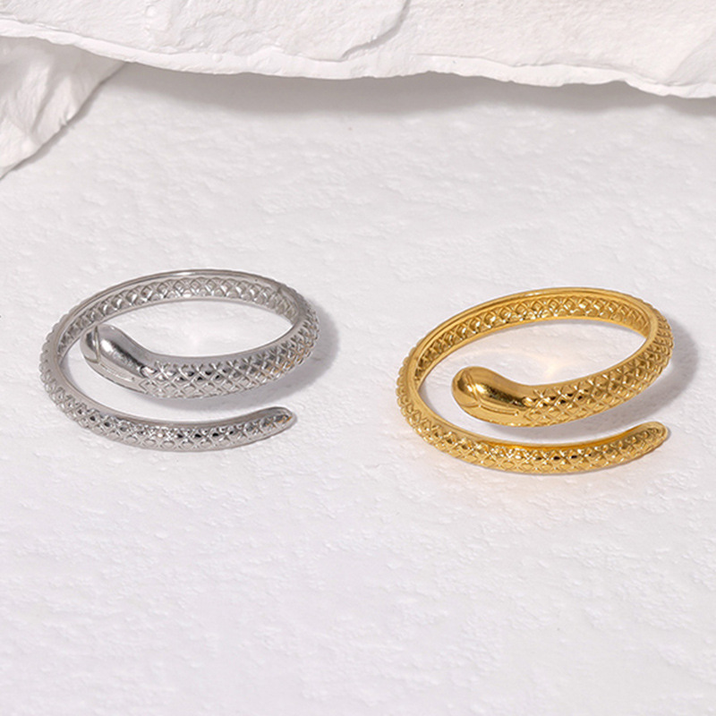 Vintage 18k Gold plated Stainless Steel Jewellery Wholesale Snake wrap ring