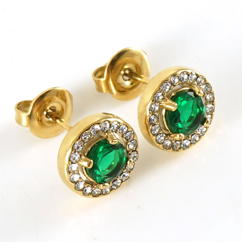 Luxury Hypoallergenic Stainless Steel Halo Stud Earrings