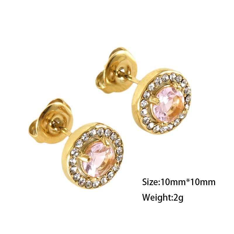 Luxury Hypoallergenic Stainless Steel Halo Stud Earrings