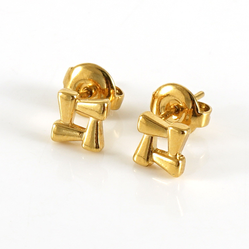 Stainless Steel Minimailst Hollow Windmills Stud Earrings