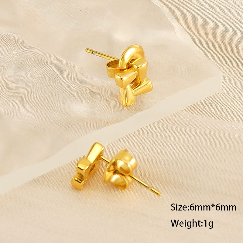 Stainless Steel Minimailst Hollow Windmills Stud Earrings