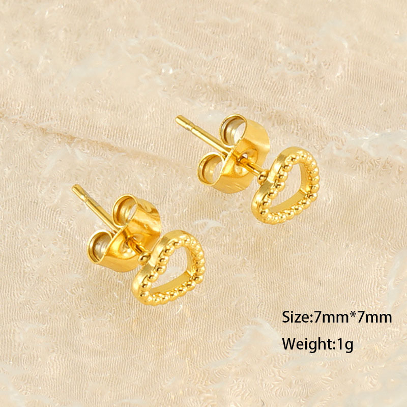 Delicate Hypoallergenic Stainless Steel Heart Stud Earrings