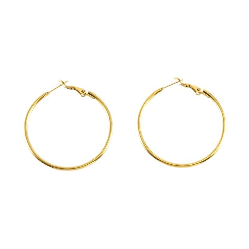 18K Gold Plated Oversized Classic Hoop Stainless Steel Earrings
