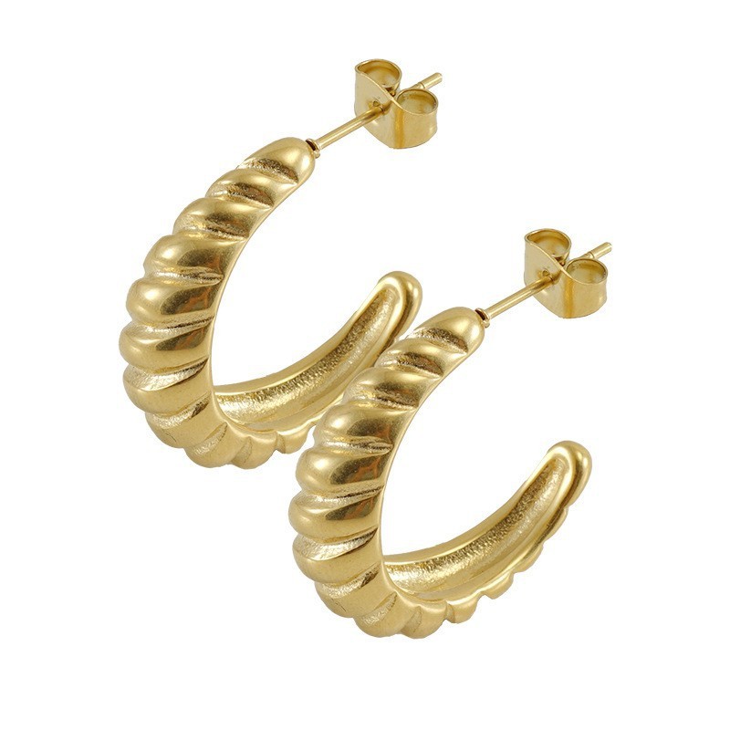 French 316L Stainless Steel Corona Stud Earrings