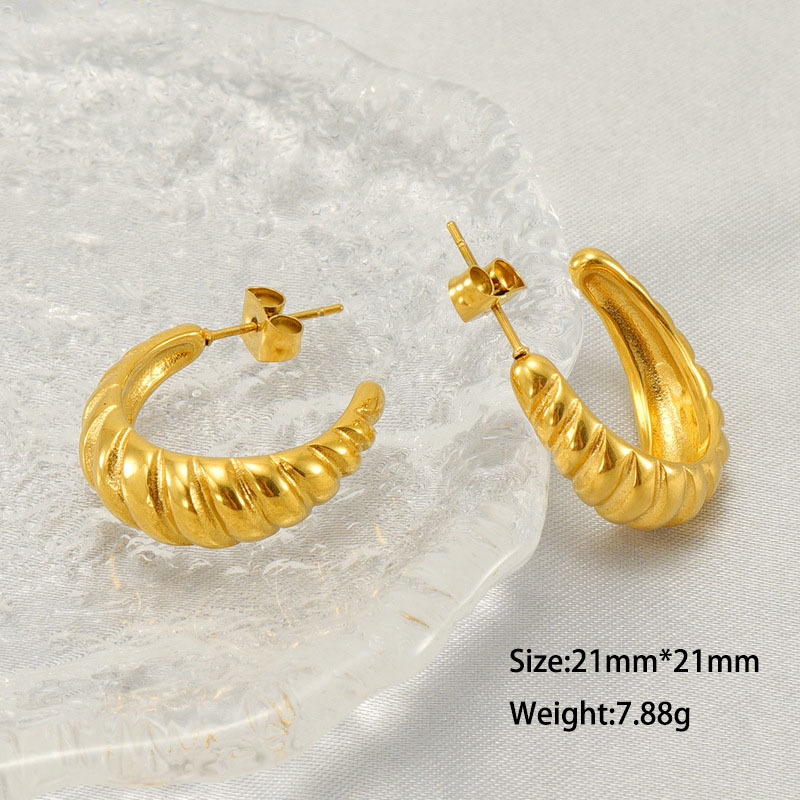 French 316L Stainless Steel Corona Stud Earrings