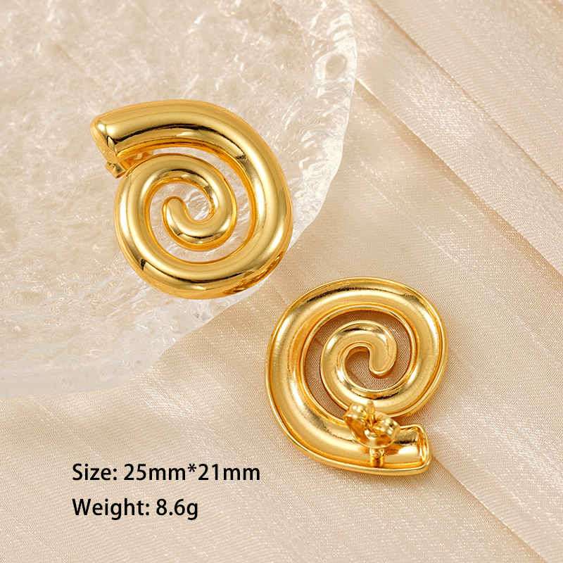 316L Unique Rotating Spiral Stainless Steel Stud Earrings