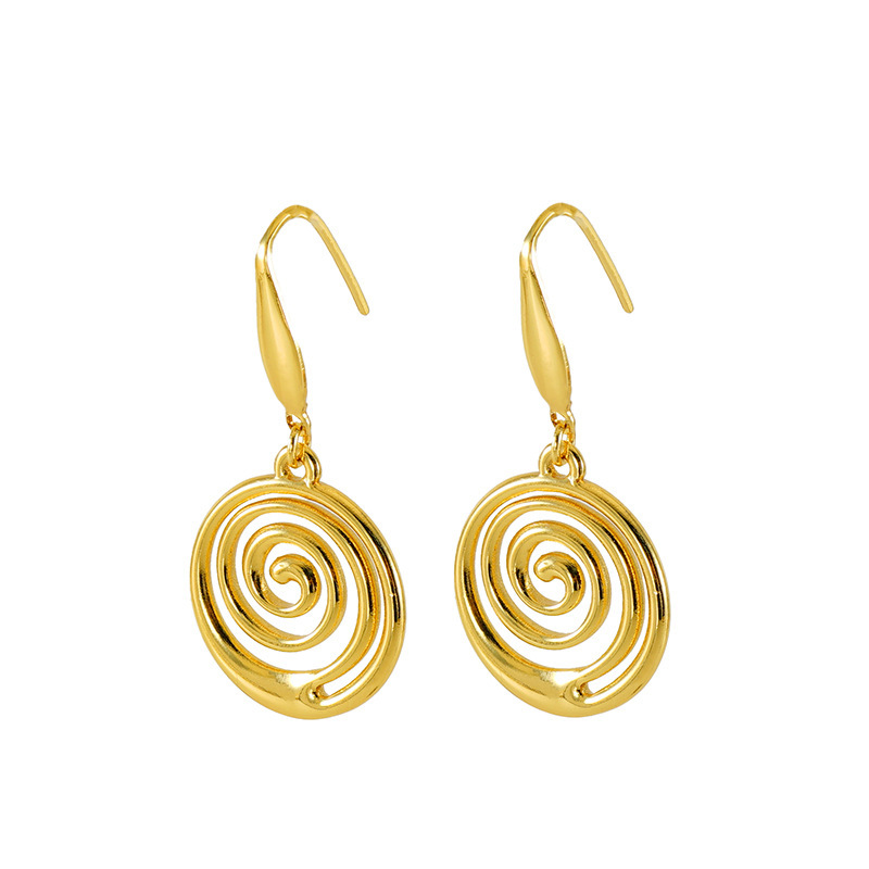 316L Stylish Geometric Spiral HOOK Stainless Steel Earrings