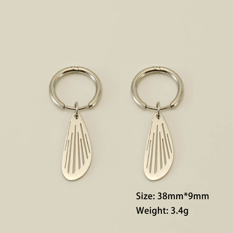 PVD Coated Geometric Charm Stainless Steel Huggie Earrings