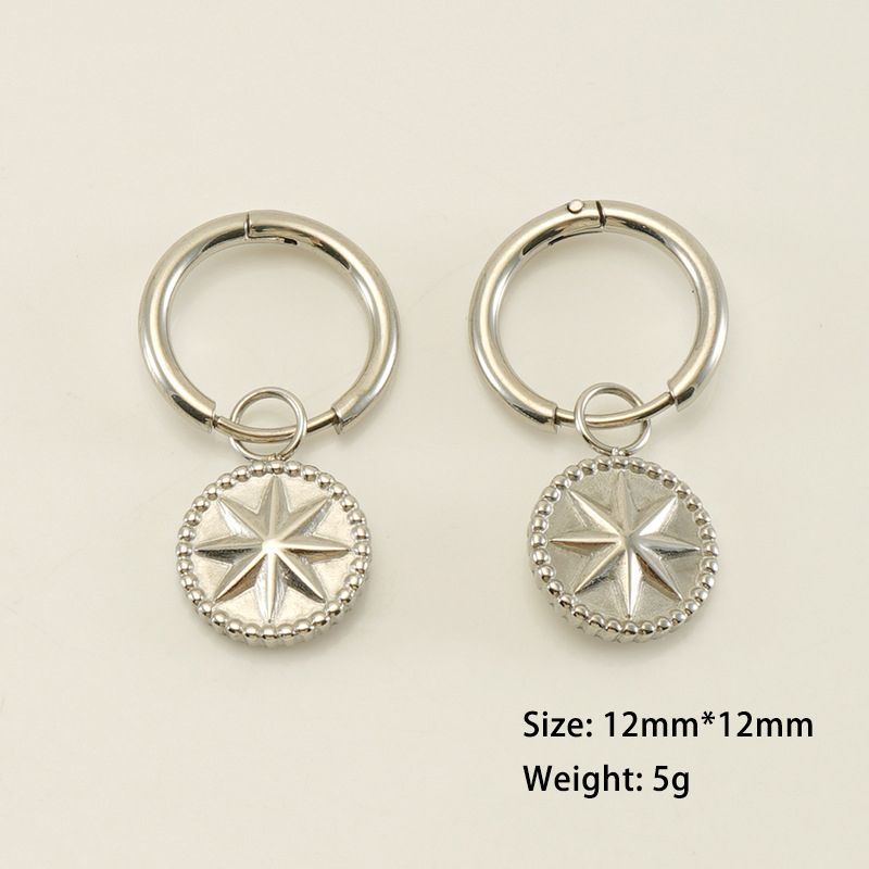 Stainless Steel European And American Fashion Eight-Pointed Star Earrings