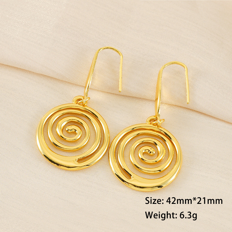 316L Stylish Geometric Spiral HOOK Stainless Steel Earrings