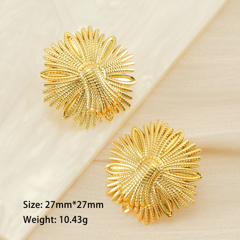 PVD Coated Stainless Steel Earrings with Intricate Animal Lines