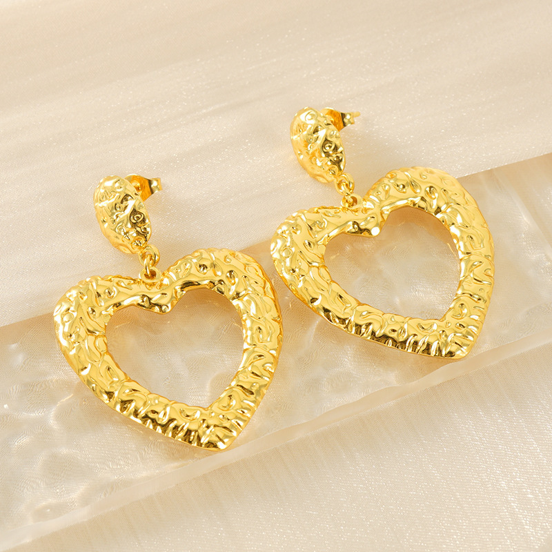 Whimsical Irregular Heart Hoop Earrings in 316L Stainless Steel