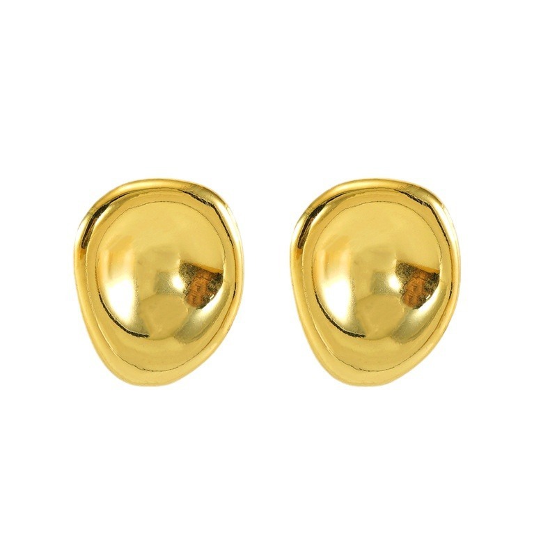 18K Gold Irregular Classic Glossy Stainless Steel Stud Earrings