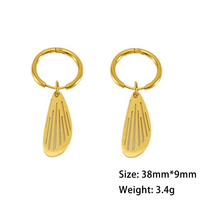 PVD Coated Geometric Charm Stainless Steel Huggie Earrings
