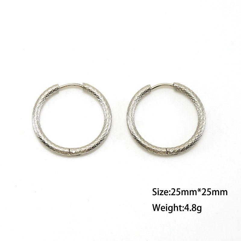 18k Gold Plated Stylish O-Shape Stainless Steel Hoop Earrings