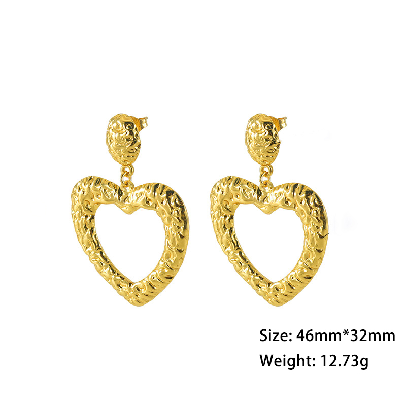 Whimsical Irregular Heart Hoop Earrings in 316L Stainless Steel