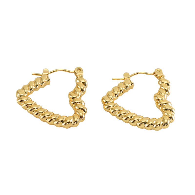 Romantic Polished 316L Stainless Steel Heart Hoop Earrings