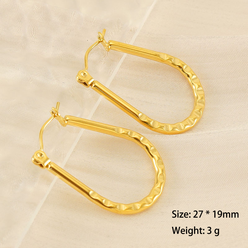Soft and delicate U-Shaped Hoop Stainless Steel Earrings