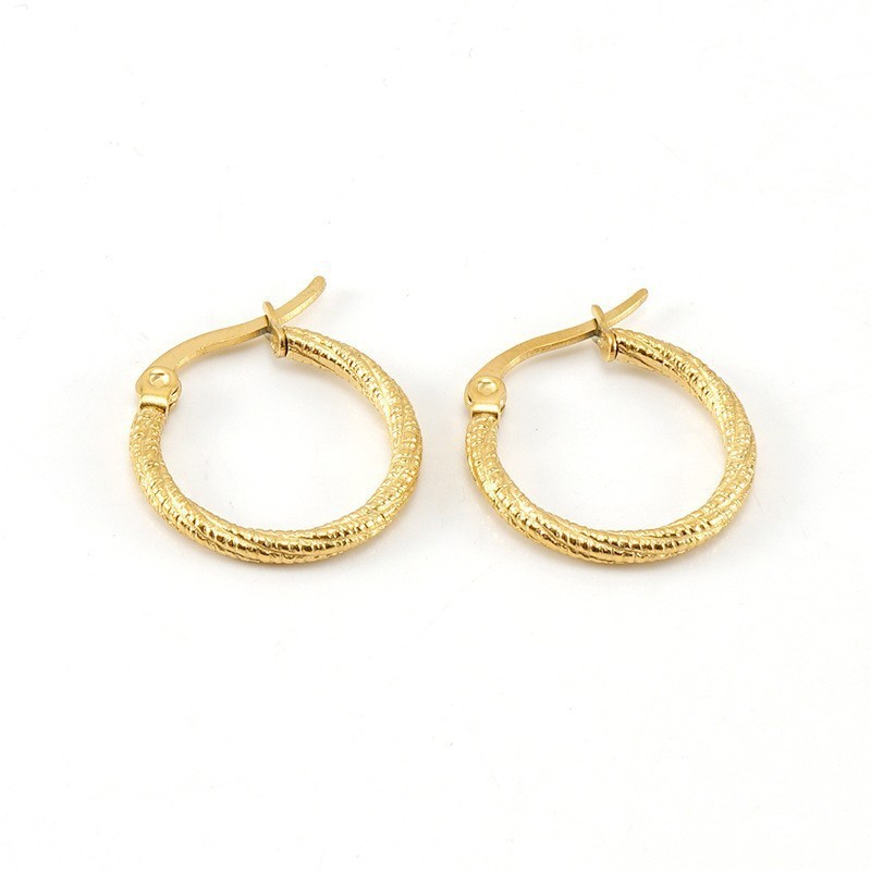 Classic Spiral Hoop  Earrings  in 18K Gold Plated Stainless Steel