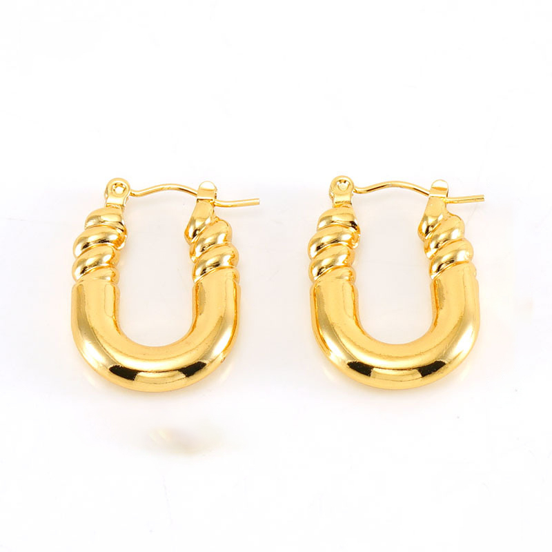 Sophisticated  U-shaped 316L Stainless Steel  Hoop Earrings