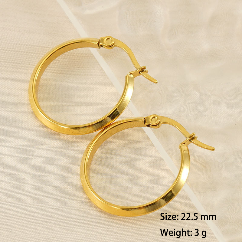 Simple Lead Free Nickel Free Stainless Steel Hoop Earrings