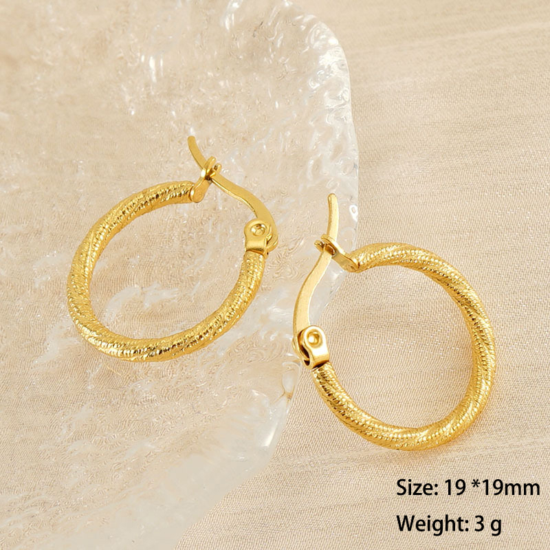 Classic Spiral Hoop  Earrings  in 18K Gold Plated Stainless Steel