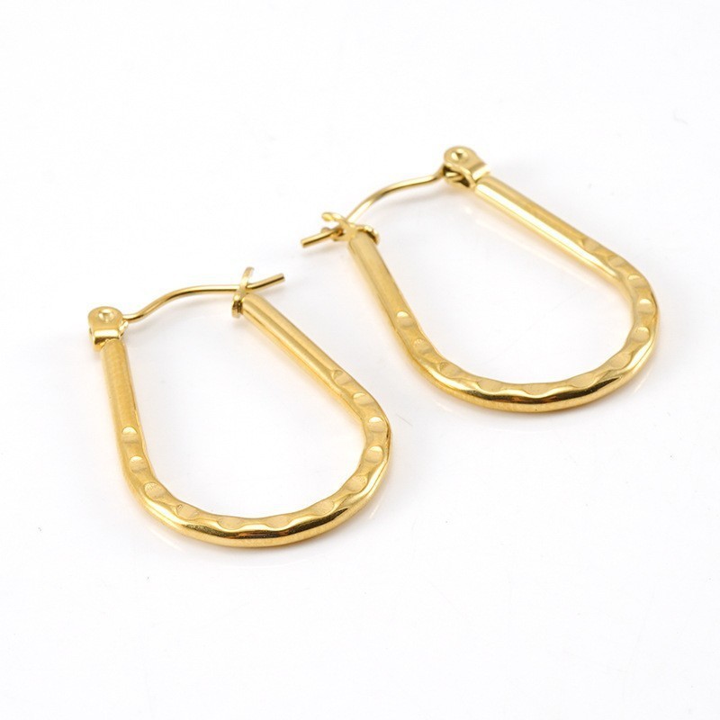 Soft and delicate U-Shaped Hoop Stainless Steel Earrings