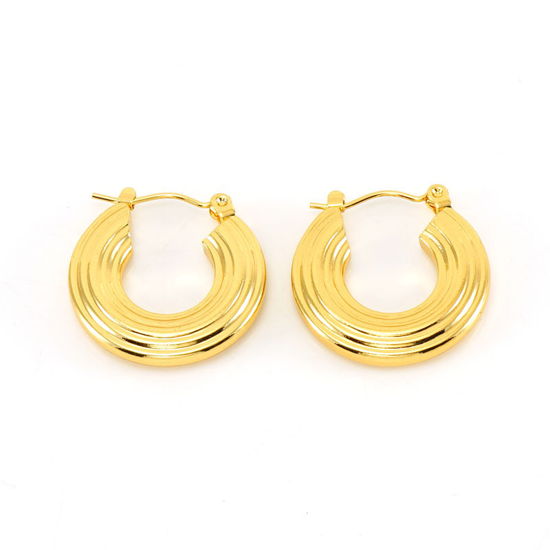 Multi-Layer C-Shaped Hypoallergenic Stainless Steel  Hoop Earrings