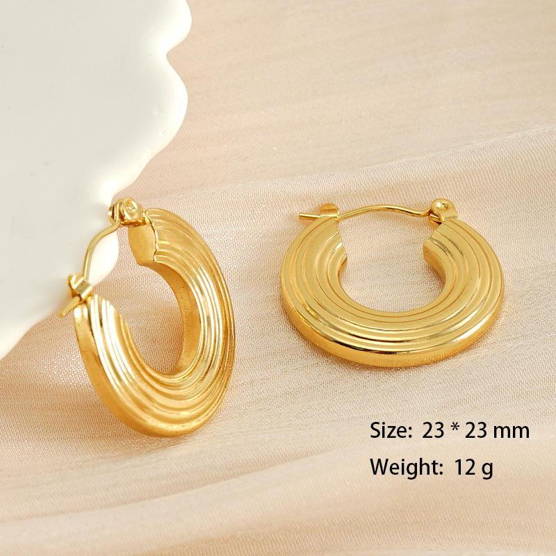 Multi-Layer C-Shaped Hypoallergenic Stainless Steel  Hoop Earrings