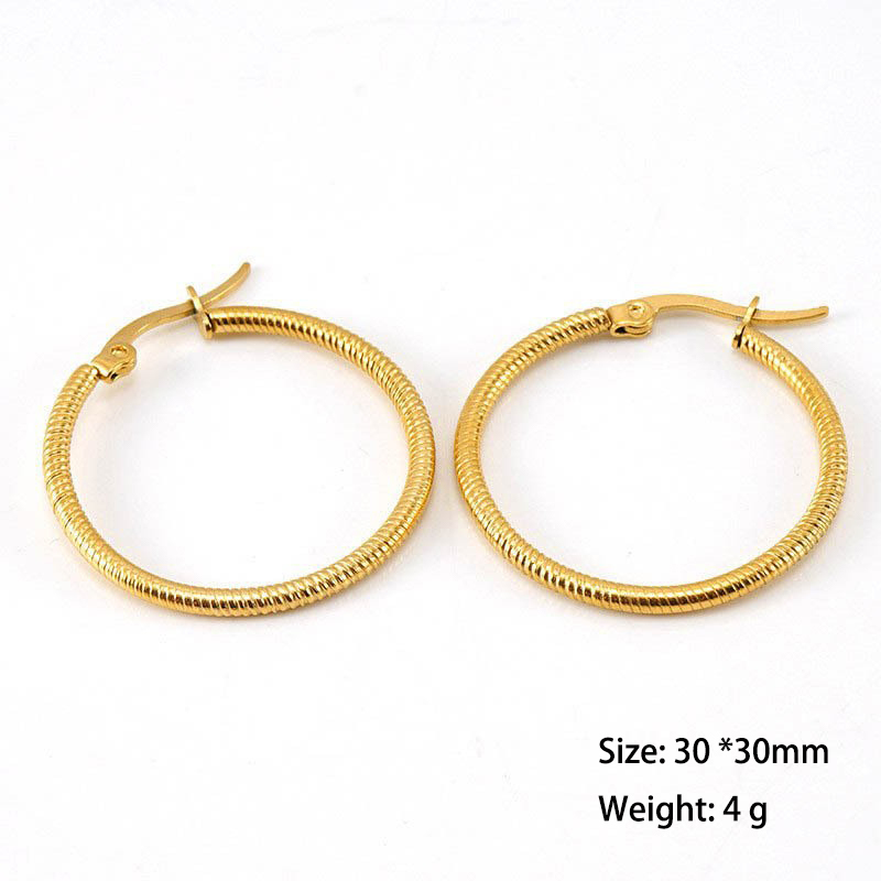 Simple Twisted Hoops Earrings  in PVD Plated Stainless Steel