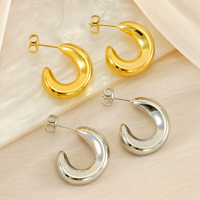 Classic Polished Hoop Earrings in 316L Stainless Steel