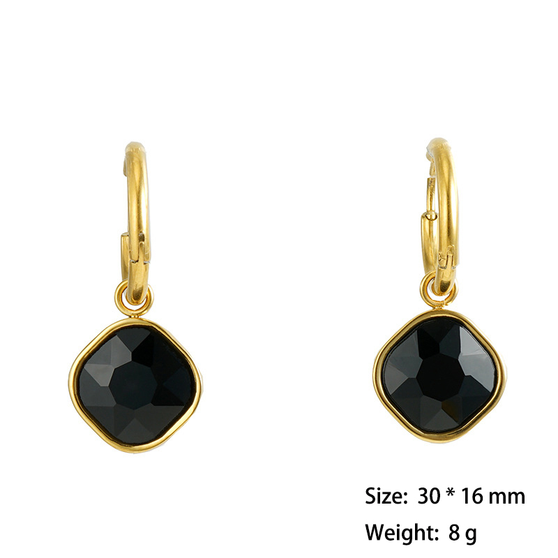 Delicate Coloured Zircon Huggie Earrings in 316L Surgical Stainless Steel