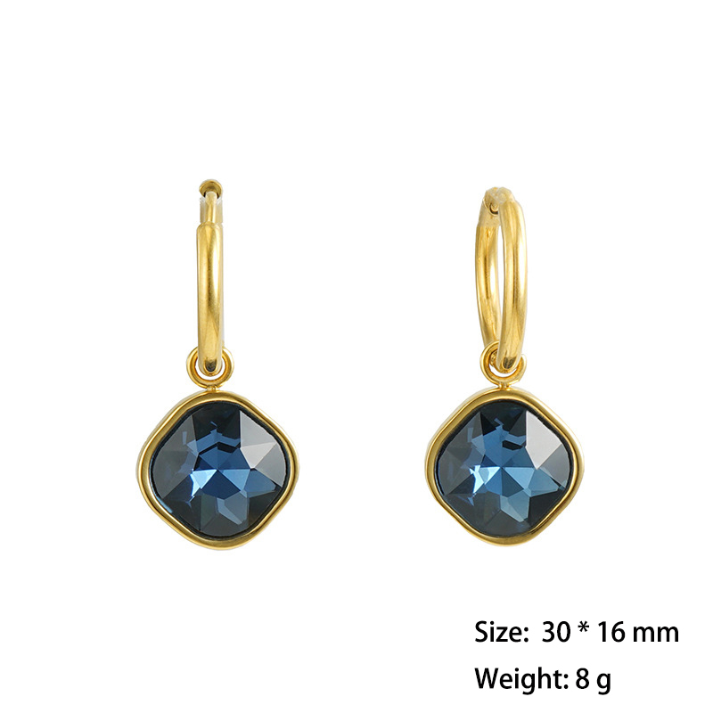 Delicate Coloured Zircon Huggie Earrings in 316L Surgical Stainless Steel