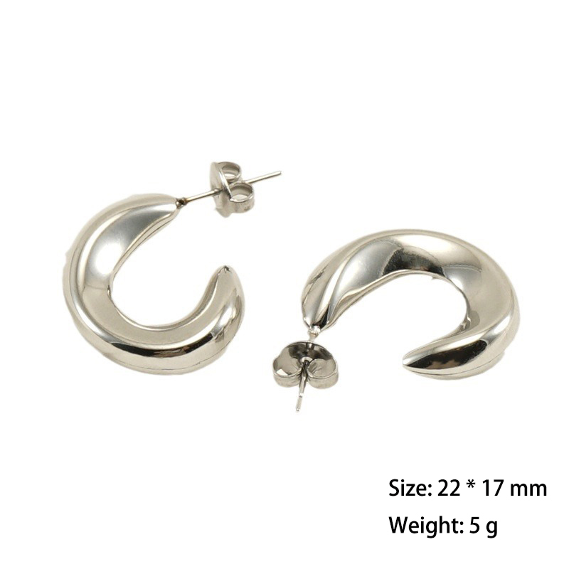 Classic Polished Hoop Earrings in 316L Stainless Steel