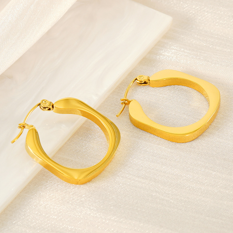 Minimalist PVD Coated 316L Stainless Steel Hoop Earrings