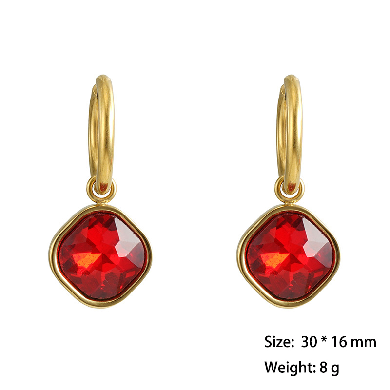 Delicate Coloured Zircon Huggie Earrings in 316L Surgical Stainless Steel