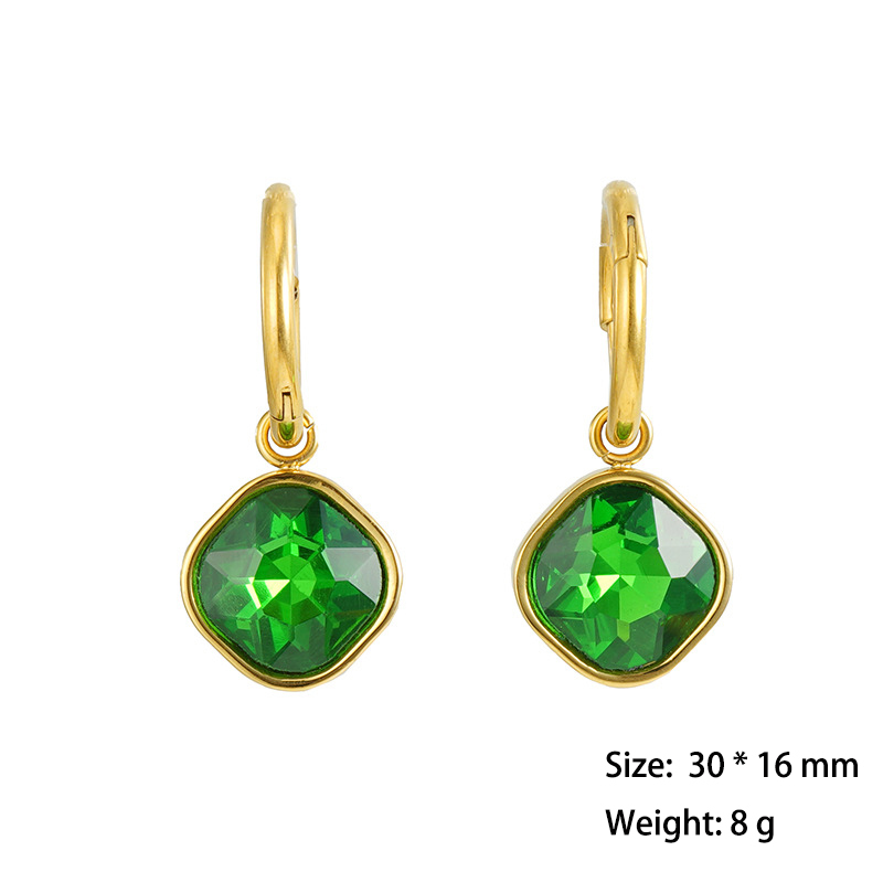 Delicate Coloured Zircon Huggie Earrings in 316L Surgical Stainless Steel