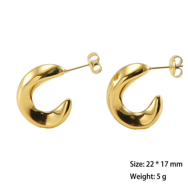 Classic Polished Hoop Earrings in 316L Stainless Steel